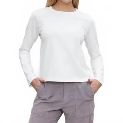 Velvet By Graham & Spencer Susanna Long Sleeve Tee In White