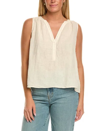 Velvet By Graham & Spencer Tacy Linen Top In White