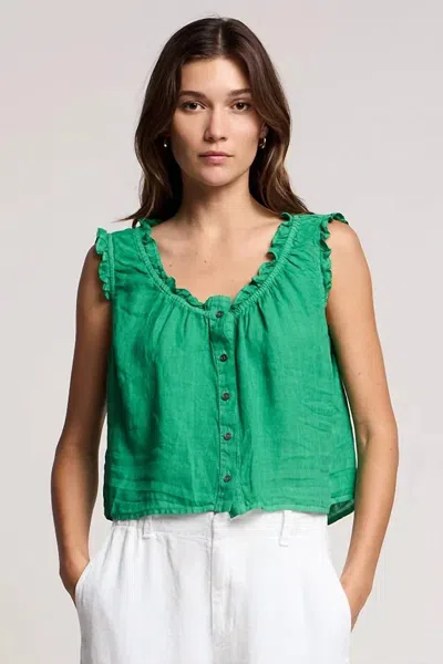 Velvet By Graham & Spencer Tana Woven Linen Tank Top In Shamrock In Green