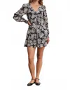 Velvet By Graham & Spencer Tatti Mini Dress In Black/cream In Black