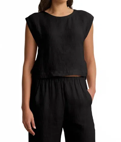 Velvet By Graham & Spencer Tavia Linen Tank Top In Black