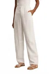 Velvet By Graham & Spencer Taylor Darted Linen Pants In White In White