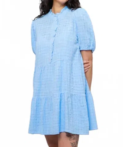 Velvet By Graham & Spencer Textured Gauze Hilson Dress In Capri In Blue