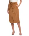 Velvet By Graham & Spencer Tie Waist Corduroy Skirt In Brown