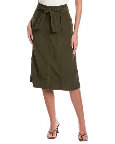 Velvet By Graham & Spencer Tie Waist Corduroy Skirt In Green