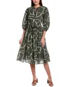 Velvet By Graham & Spencer Tiered Silk-blend Midi Dress In Green