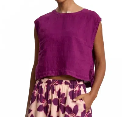 Velvet By Graham & Spencer Top With Tie On The Side In Berry In Purple