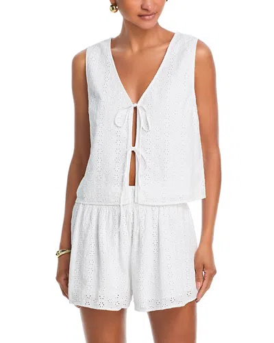 Velvet By Graham & Spencer Velvet By Graham Spencer Ava Tie Front Top In White