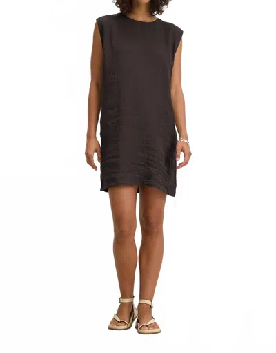 Velvet By Graham & Spencer Velvet Lara Belted Linen Dress In Black
