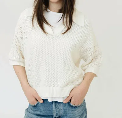Velvet By Graham & Spencer Velvet York Sweater In Milk In White