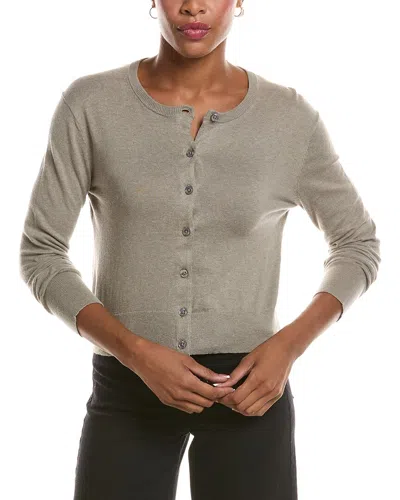 Velvet By Graham & Spencer Violette Lux Cashmere-blend Cardigan In Gray
