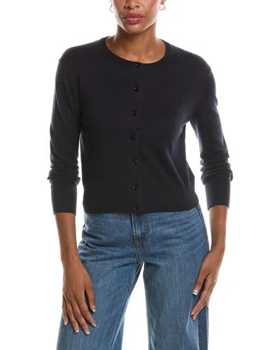 Velvet By Graham & Spencer Violette Lux Cashmere-blend Cardigan In Navy