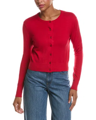 Velvet By Graham & Spencer Violette Lux Cashmere-blend Cardigan In Red