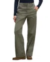 Velvet By Graham & Spencer Wide Leg Chino Pants In Green