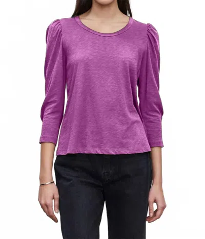 Velvet By Graham & Spencer Wilda Top In Merlot In Purple