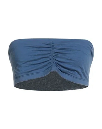 Velvet By Graham & Spencer Woman Top Blue Size M Cotton, Elastane