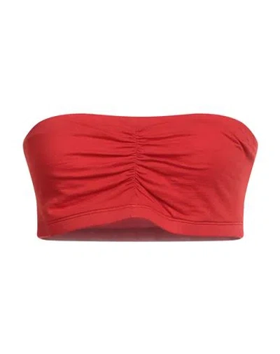 Velvet By Graham & Spencer Woman Top Red Size M Cotton, Elastane