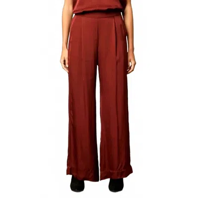 Velvet By Graham & Spencer Women's Livi Satin Wide Leg Pants In Ruby In Multi