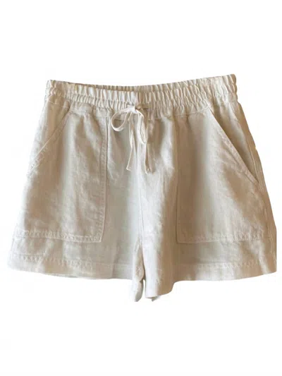 Velvet By Graham & Spencer Women's Sutton Heavy Linen Short In Chalk In White