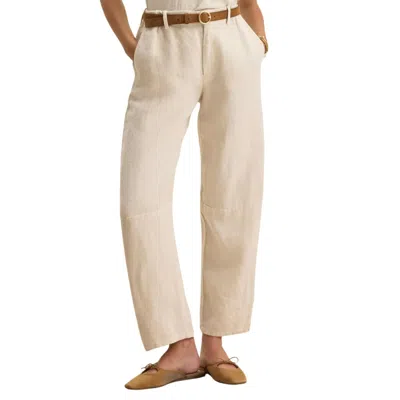 Velvet By Graham & Spencer Women's Taylor Heavy Linen Pants In Bisque In Neutral
