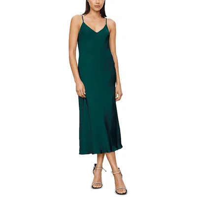 Velvet By Graham & Spencer Womens Shimmer Mid Calf Slip Dress In Gray