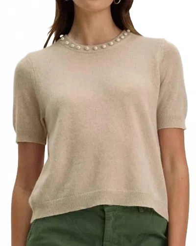 Velvet By Graham & Spencer Yara Cashmere Top In Oat In Gold