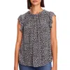 Velvet By Graham & Spencer Adara Viscose Georgette Blouse In Animal In Multi