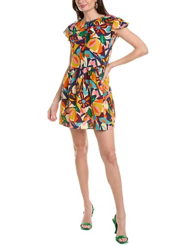Velvet By Graham & Spencer Alexandra Linen-blend Mini Dress In Multi