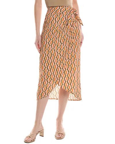 Velvet By Graham & Spencer Alisha Wrap Skirt In Orange