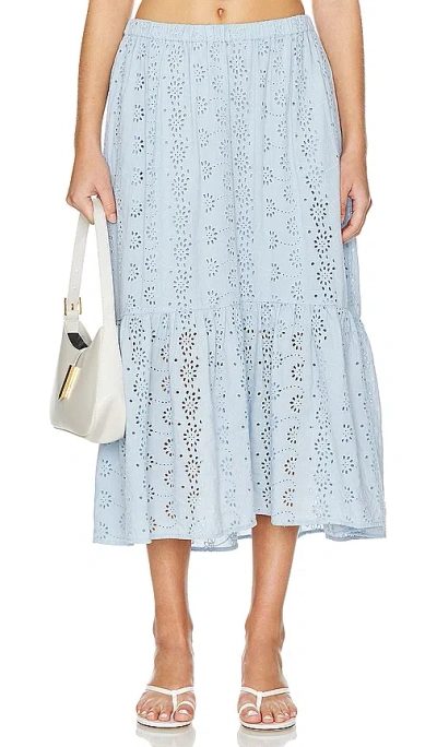 Velvet By Graham & Spencer Amelia Long Skirt In Island In Blue