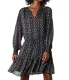 Velvet By Graham & Spencer Anastasia Printed Lurex Stripe Dress In Starlit In Multi