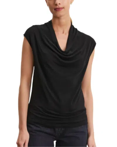 Velvet By Graham & Spencer Arlie Drape Front Knit Top In Black