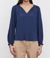 Velvet By Graham & Spencer Azalea Rayon Challis Blouse In Postman In Multi