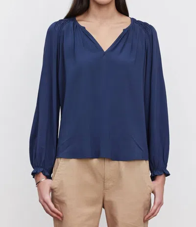 Velvet By Graham & Spencer Azalea Rayon Challis Blouse In Postman In Multi
