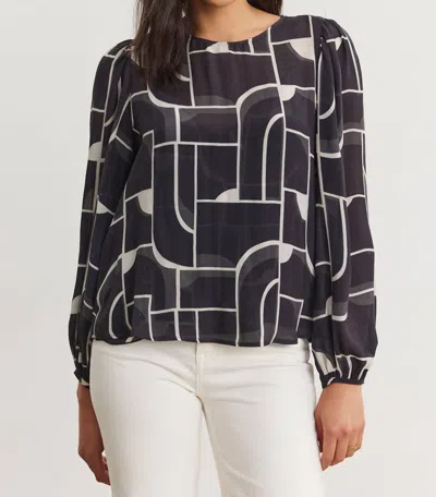 Velvet By Graham & Spencer Bauhaus Print Desta Blouse In Multi