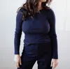 Velvet By Graham & Spencer Bayler Long Sleeve Top In Marin In Blue