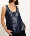 Velvet By Graham & Spencer Behati Sequin Tank Top In Baltic In Multi
