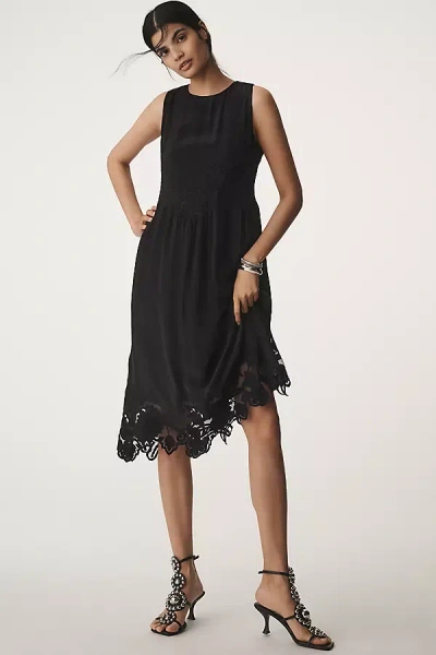 Velvet By Graham & Spencer Bianca Lace Midi Dress In Black