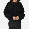 Velvet By Graham & Spencer Bobbi Cropped Sweatshirt In Black In Black