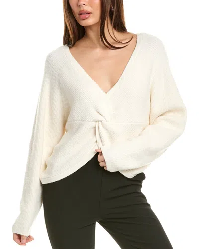 Velvet By Graham & Spencer Caitlyn Boucle Raglan Sweater In White