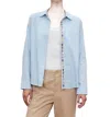 Velvet By Graham & Spencer Carissa Embroidered Placket Top In Mist In Grey