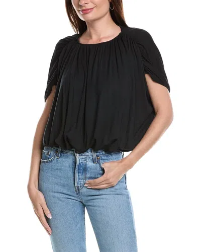 Velvet By Graham & Spencer Carmen Short Sleeve Top In Black