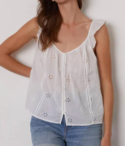 Velvet By Graham & Spencer Coco Cotton Eyelet Top In White