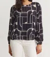 Velvet By Graham & Spencer Bauhaus Print Desta Blouse In Multi In Multi