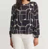 Velvet By Graham & Spencer Bauhaus Print Desta Blouse In Multi In Multi