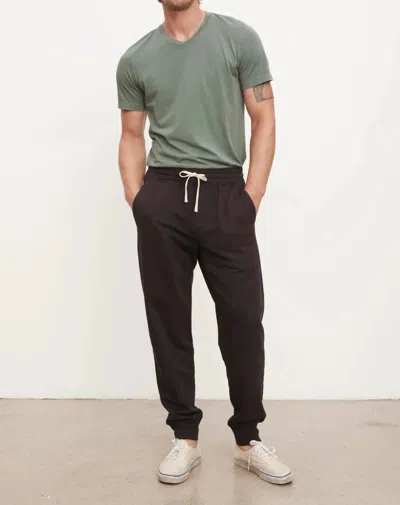 Velvet By Graham & Spencer Dusty French Terry Sweatpant In Brimstone In Black