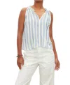 Velvet By Graham & Spencer Erica Striped Blouse In Sky In Blue
