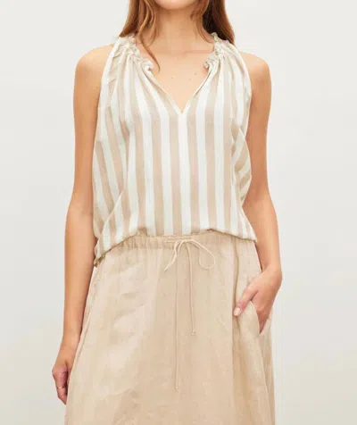 VELVET BY GRAHAM & SPENCER ERICA TANK TOP IN KHAKI