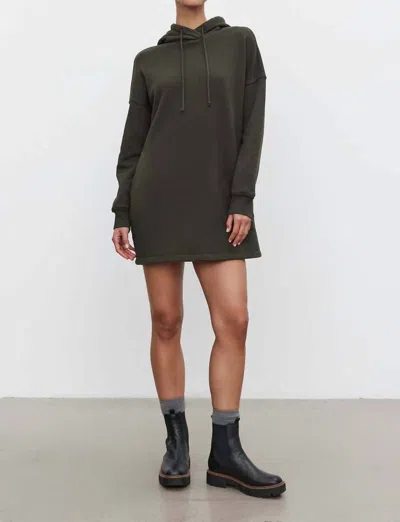 Velvet By Graham & Spencer Etta Fleece Hoodie Dress In Thicket In Multi