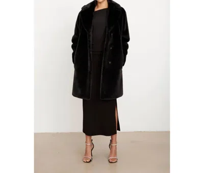 Velvet By Graham & Spencer Evalyn Lux Faux Fur Coat In Black